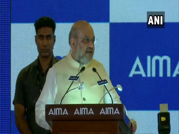 Amit Shah addressing a public meeting in New Delhi on Tuesday. Photo/ANI