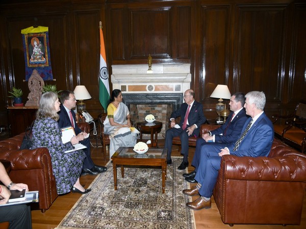 US Commerce Secretary Wilbur Ross in a meeting with Union Finance Minister Nirmala Sitharaman on Thursday. (Photo tweeted by Ministry of Finance)