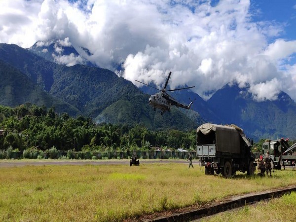 Arunachal Pradesh: A light field gun of Indian Army, was successfully airlifted by under-slung operation by IAF Mi-17 1V helicopter.