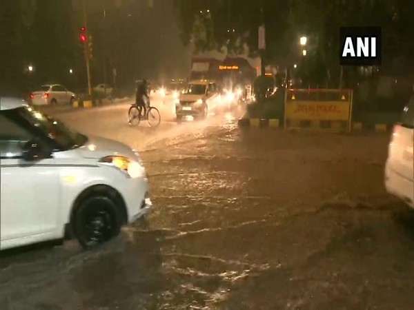 Heavy rains lashed Delhi on Thursday. Photo/ANI