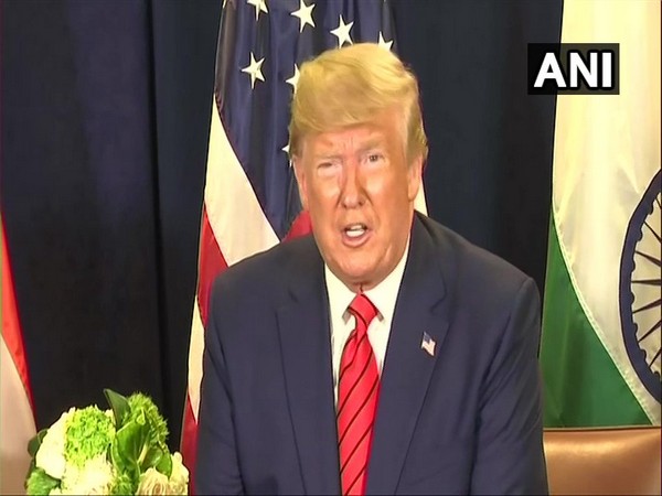 US President Donald Trump talking to reporters on Tuesday. Photo/ANI