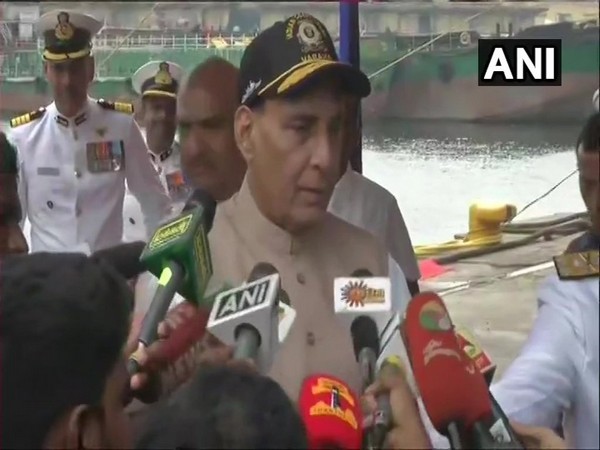 Defence Minister Rajnath Singh speaking to media in Chennai on Wednesday. Photo/ANI