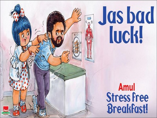 Amul dedicates doodle to pacer Jasprit Bumrah (Photo/ Amul India Twitter)