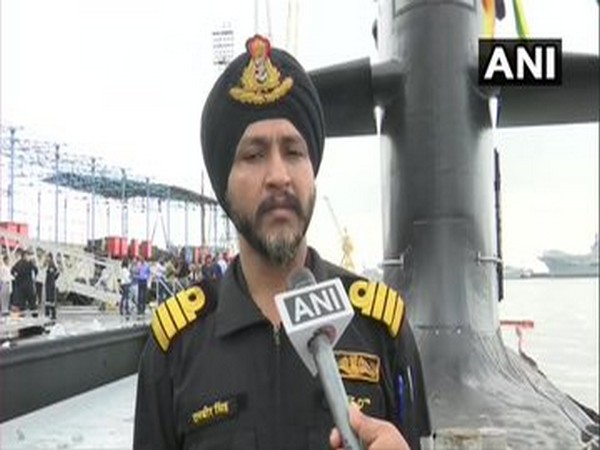 Captain Dalbir Singh, Commanding Officer of INS Khanderi, speaking to ANI on Friday. Photo/ANI