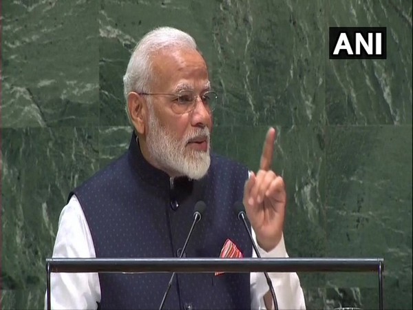 Prime Minister Narendra Modi speaking at the UN General Assembly in New York on Friday.