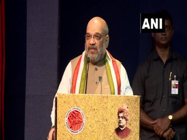 Union Home Minister Amit Shah speaking at an event in New Delhi on Sunday. Photo/ANI