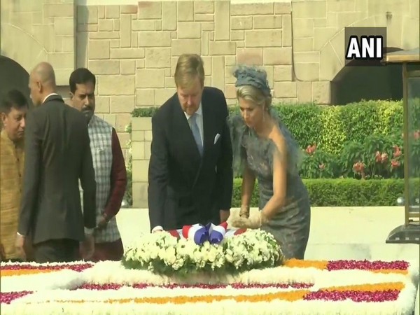 King of The Netherlands, Willem-Alexander and Queen Maxima at Raj Ghat on Monday