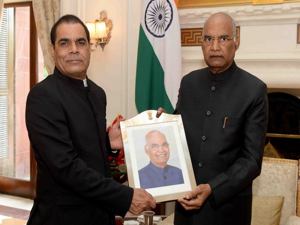 Ghotu Ram Meena, India's Ambassador-designate to Congo, called on President Kovind on Thursday (Picture tweeted by Rashtrapati Bhavan)