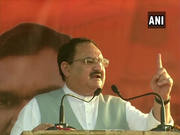 BJP working president JP Nadda addressing a gathering in Jharkhand on Friday. Photo/ANI