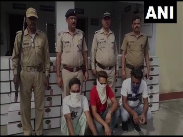 Uttarakhand Police arrests three persons in Nanakmatta and recovers 92 boxes of illicit liquor from their possession. Photo/ANI
