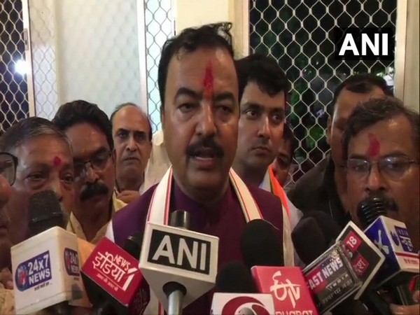 Deputy Chief Minister of Uttar Pradesh, Keshav Prasad Maurya, taking to reporters on Monday. Photo/ANI