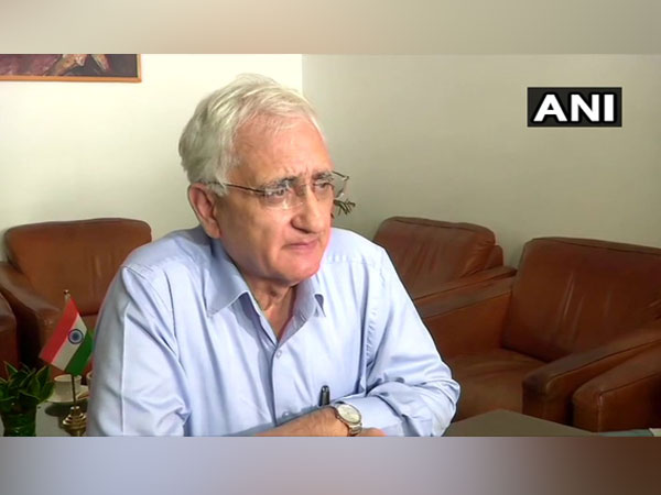Congress leader Salman Khurshid speaking to reporters on Wednesday. Photo/ANI