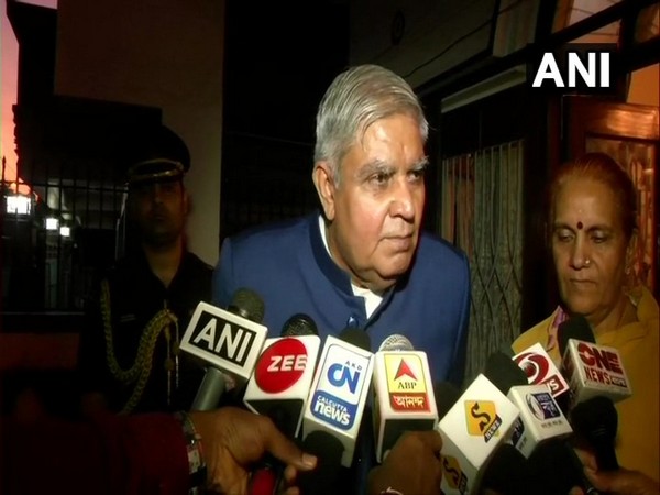 West Bengal Governor Jagdeep Dhankhar talking to reporters in Kolkata on Thursday. Photo/ANI