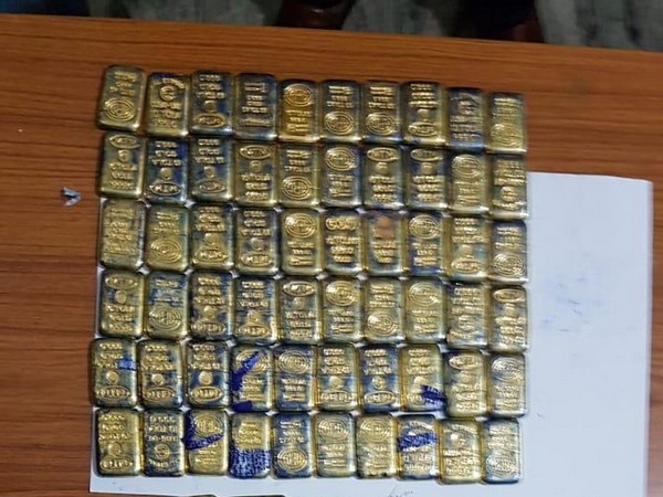 Gold biscuits worth over Rs 4.9 crore recovered. Photo/ANI