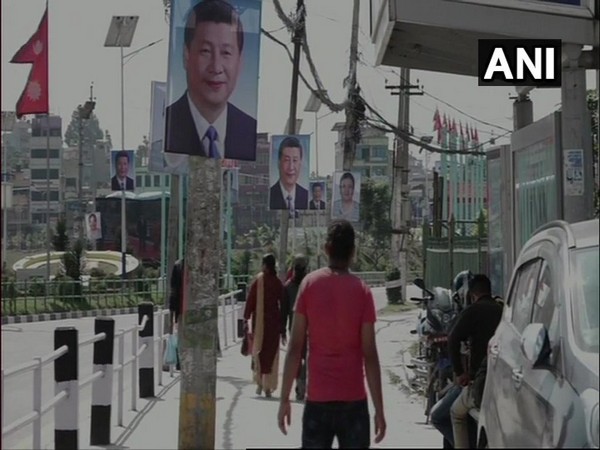 Posters welcoming Chinese President Xi Jinping seen in Kathmandu before his visit to the city. Photo/ANI