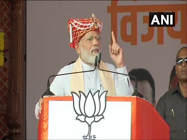 Prime Minister Narendra Modi addressing a public gathering in Maharashtra' Satara on Thursday. Photo/ANI