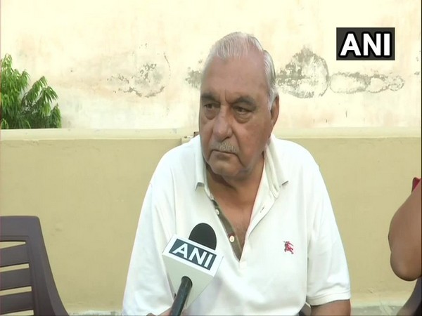 Former Haryana Chief Minister and Congress leader BS Hooda talking to ANI on Monday. Photo/ANI
