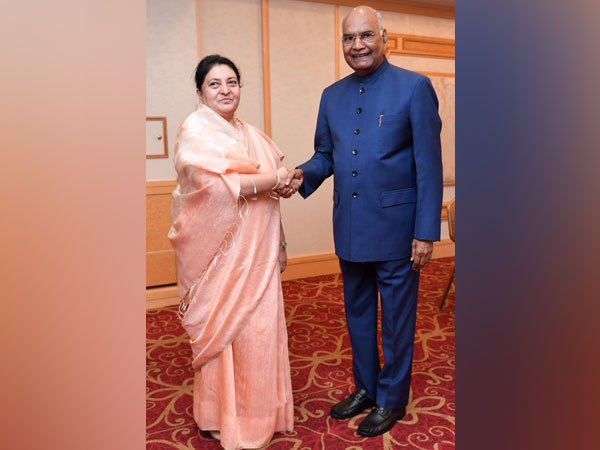 President Ram Nath Kovind [R] and Nepal counterpart Bidya Devi Bhandari [L] in Tokyo