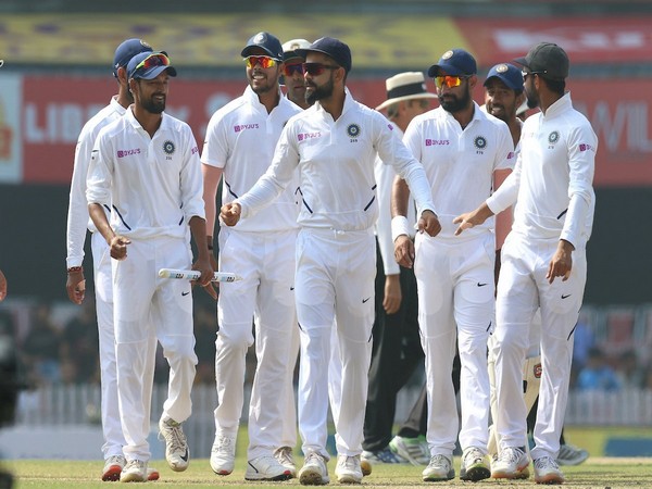 India skipper Virat Kohli leading the team after winning the final Test against South Africa. (Photo/BCCI Twitter)
