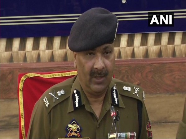 Jammu Kashmi DGP Dilbag Singh addressing a press conference in Srinagar on Wednesday. Photo/ANI