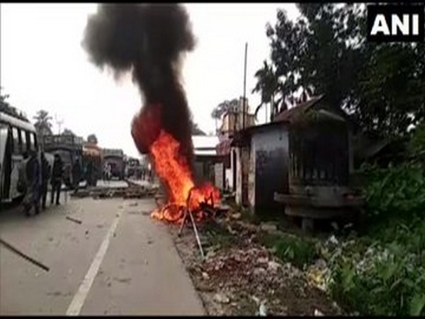 Visual from the clashes which broke out in Coochbehar on Wednesday. Photo/ANI