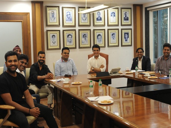 The selection meeting involving Sourav Ganguly, Rohit Sharma and Virat Kohli (Photo/ BCCI Twitter)