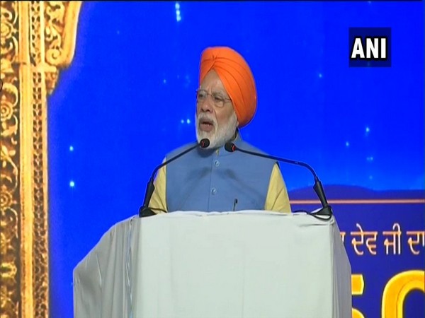 Prime Minister Narendra Modi addressing a gathering at Dera Baba Nanak in Punjab on Saturday.