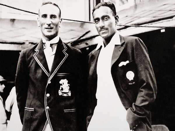 CK Nayudu (right) is pictured with Douglas Jardine during England's first tour of India. (Photo: Twitter/ICC)