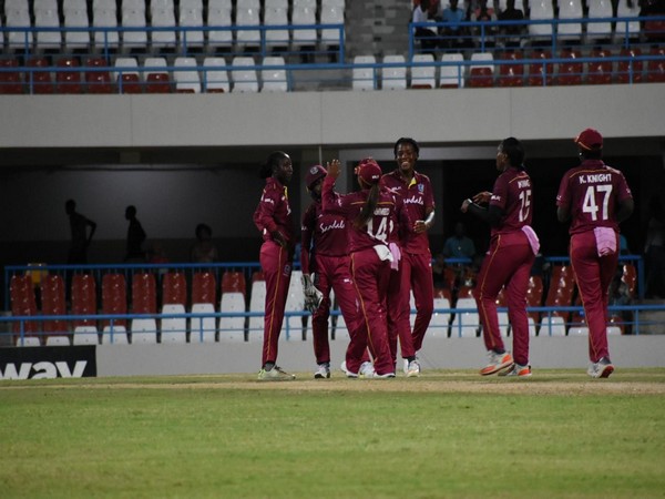 West Indies women celebrate victory over India (Photo/ Windies Cricket Twitter)