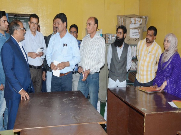 Speaker Legislative Assembly Nirmal Singh interacts with the staff members of the Assembly Secretariat, Jammu.