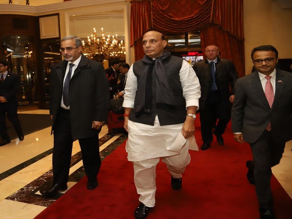 Defence Minister Rajnath Singh arrived in Moscow on Tuesday. Photo/Twitter