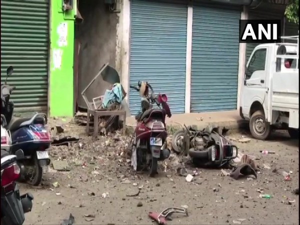Visuals from the spot where the IED blast took place on Tuesday (Photo/ANI)