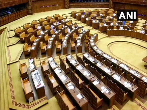 Kerala: Opposition party MLAs boycott the question hour at the state assembly [Photo/ANI]