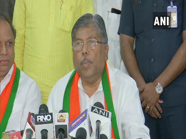 Maharashtra BJP president Chandrakant Patil addressing a press conference on Friday. Photo/ANI
