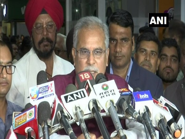 Chief Minister Bhupesh Baghel speaking to media in Raipur on Sunday. Photo/ANI
