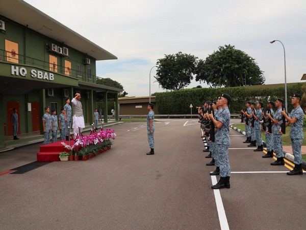 Defence Minister Rajnath Singh at Sembawang Air Base