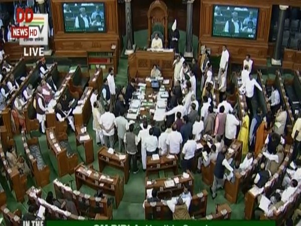 Visuals from Lok Sabha on Tuesday. (Picture courtesy: LS TV/DD News)