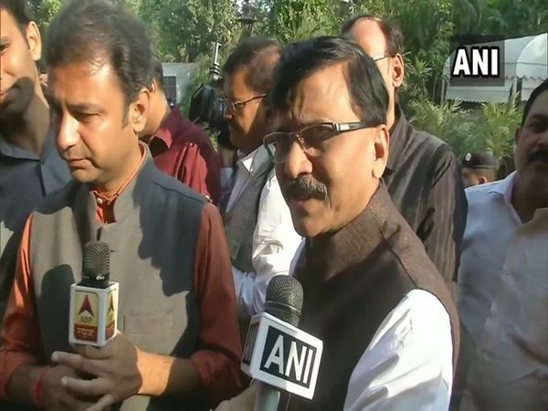 Shiv Sena leader Sanjay Raut in New Delhi on Tuesday. Photo/ANI