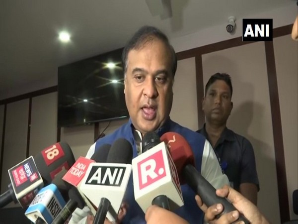 Assam minister Himanta Biswa Sarma talking to reporters on Wednesday in Guwahati. Photo/ANI