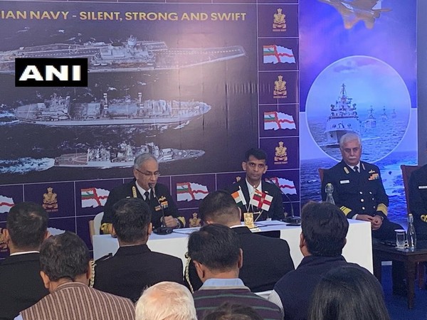Navy Chief Admiral Karambir Singh addressing the Navy Day press conference. Photo/ANI