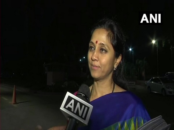 NCP MP Supriya Sule speaking to ANI on Tuesday. Photo/ANI