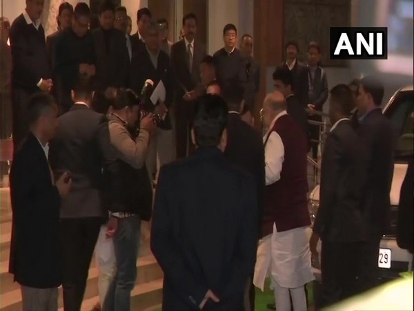 Home Minister Amit Shah at Assam Bhavan in New Delhi on Tuesday. Photo/ANI