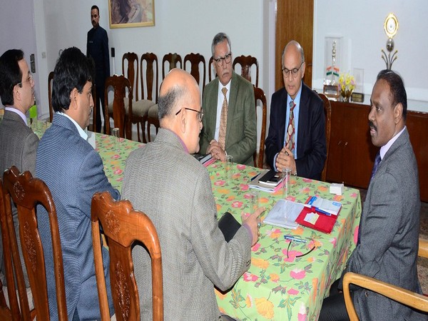 J-K Lieutenant Governor GC Murmu chairing a meeting in Jammu and Kashmir. Photo/Twitter