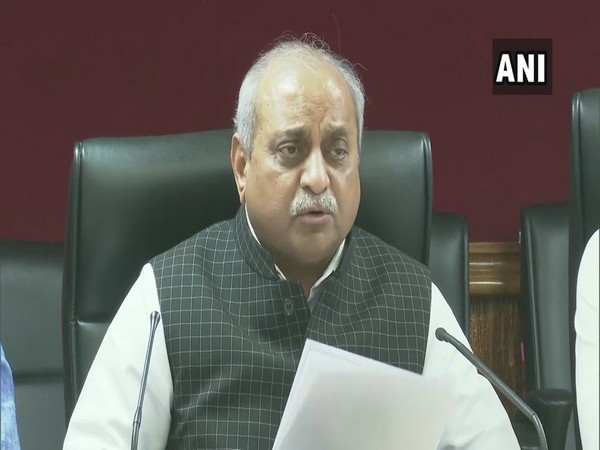 Gujarat Deputy Chief Minister Nitin Patel speaking to media persons in Ahmedabad on Saturday. Photo/ANI