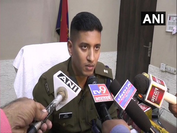 Superintendent of Police (SP) Abhishek talking to reporters on Saturday. Photo/ANI