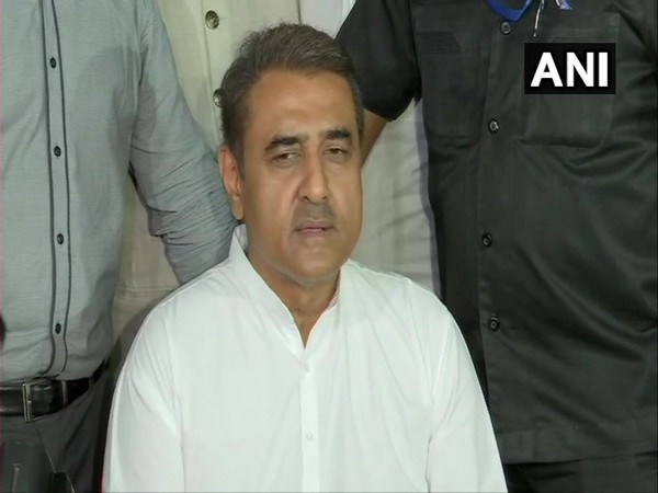 NCP leader Praful Patel speaking to reporters in Mumbai on Wednesday. Photo/ANI