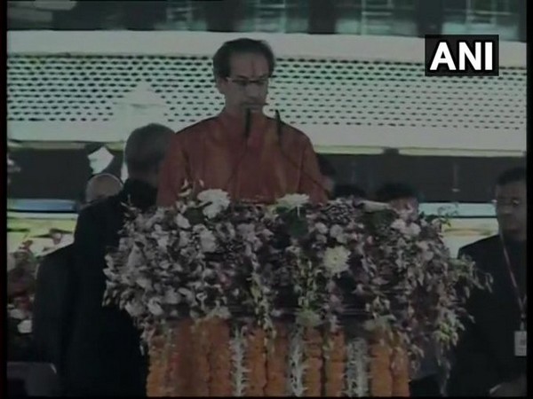 Uddhav Thackeray taking oath as the Chief Minister of Maharashtra on Thursday. Photo/ANI