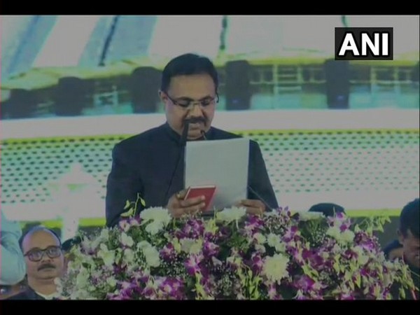 Maharashtra: NCP leader Jayant Rajaram Patil taking oath as a minister in Mumbai on Thursday. Photo/ANI