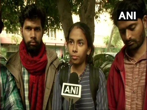 JNUSU President Aishe Ghosh talking to ANI on Friday in New Delhi. Photo/ANI