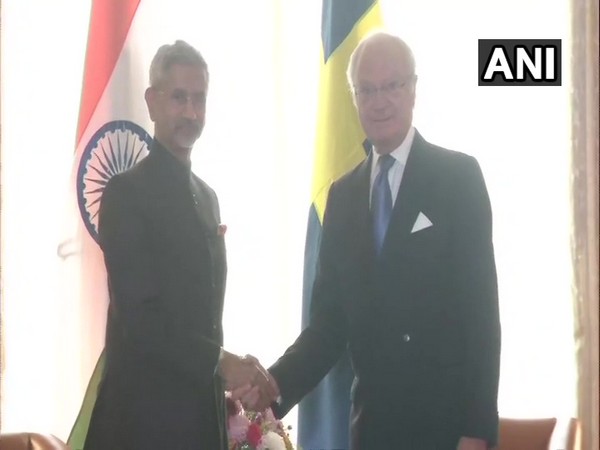Delhi: Swedish King Carl XVI Gustaf Folke Hubertus and External Affairs Minister Subrahmanyam Jaishankar. Photo/ANI